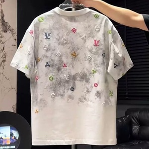T-shirt da uomo estiva oversize in cotone pesante 300g di alta qualità, a maniche corte, stile streetwear con stampa cartoon, vestibilità ampia - Product Image 6