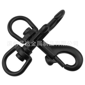 Mousqueton rotatif Eda en acier inoxydable noir 65mm 70mm 73mm 80mm 90mm 105mm 115mm pour laisse de chien - Product Image 2