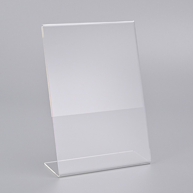 Ideal for Wedding Table Numbers, Double Sided Picture and Menu Holders L Shaped Clear Acrylic Sign Display Stand