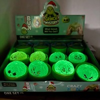 Édition Noël Monstre Vert Pelucheux 5,5 CM Grinch Bun Anti-stress à Presser Cadeau Amusant Boîte Mystère Jouet Créatif Anti-stress