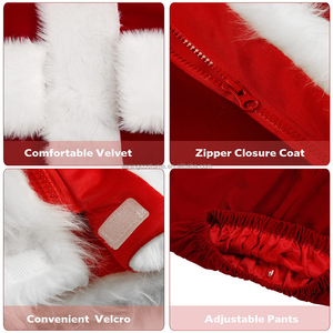 Costume de Père Noël pour homme, costume de Noël bordeaux, 11 pièces, costumes de Père Noël pour femme - Product Image 4