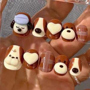 Ongles press-on français faits main, personnalisés, style fleur 3D fraise, pour femme, décoration des mains - Product Image 4