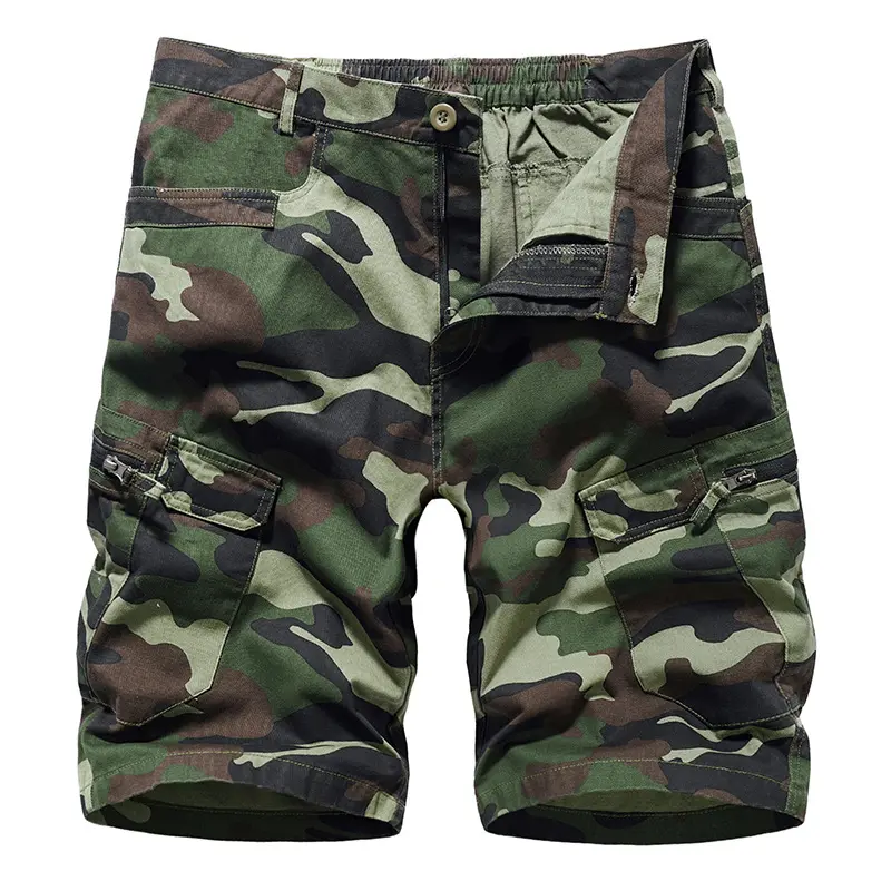 YiXin Großhandel Baumwolle Sport Knielange Camouflage Bedruckte Herren Shorts Street Wear Plus Size Herren Cargo Shorts