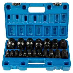 19-delige Set 1/2 \ "Sae 3/8-1-1/2 \" Slagcontactdozen 6-Punts Diep/Kort Cr-V Staal Voor Voertuigen En Vrachtwagens - Product Image 6