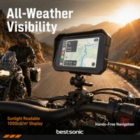 Écran intelligent pour moto Bestsonic 5 pouces sans fil avec CarPlay, Android Auto, prise en charge de Google Assistant et Apple Siri