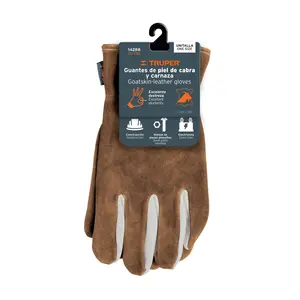 BOX 6 Gants en cuir de chèvre avec dos en cuir croûte, TRUPER - Product Image 2