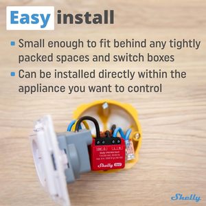 Interruptor inteligente Shelly 1PM Mini Gen3 | WiFi 1 canal 8A | Clasificación IP20 | Montado en la Pared | <span class=keywords><strong>Alexa</strong></span>/Google Home | Control de aplicaciones | Sin concentrador - Product Image 4