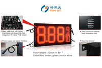 Panneau d'affichage à 7 segments pour station-service, affichage des prix de l'essence, panneau LED avec boîte lumineuse pour station-service