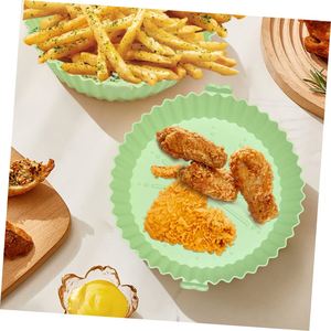 Reusable Heat Resistant BPA-Free Round Silicone <b>Baking</b> Basket Pan Air Fryer <b>Accessories</b> Liners Replacement - Product Image 4