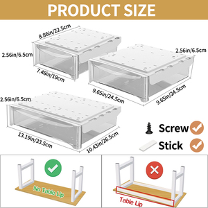 Treo dưới bàn lưu trữ dính attachable dưới bàn lưu trữ ngăn kéo ẩn tự dính Máy tính để bàn tổ chức ngăn kéo - Product Image 3