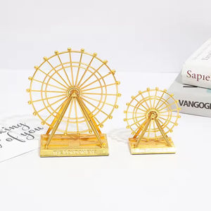 Maqueta de Edificio Creativa del Reino Unido, Rueda de la Fortuna Giratoria, Artesanía Metálica Vintage, Adornos de London Eye, Decoración para el Hogar, Oficina o Escritorio - Product Image 5