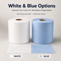 Lingettes industrielles SMT sans poussière 250*380mm 500 feuilles/rouleau en pâte de bois polyester absorbant l'huile pour salle blanche Blanc Bleu