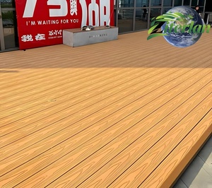 Carrelage de sol de jardin Extérieur ignifuge Planche de terrasse 18mm Bambou Bois Plastique Grain de bois Brossé Technique pour parcs - Product Image 1