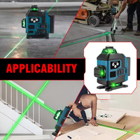 MYJ Instrument de mesure laser vert à 16 lignes, rotatif à 360 degrés, portée 30m, avec trépied haute performance