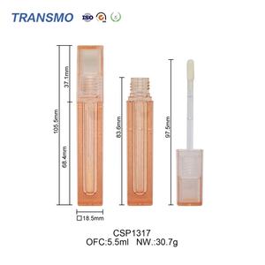 หลอดลิปกลอสพลาสติกรีไซเคิลได้ หลอดลิปกลอสแบบเป็นมิตรกับสิ่งแวดล้อม หลอดลิปกลอสทรงเหลี่ยมใส ขนาด 5 มล. - Product Image 2