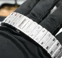 Montre automatique squelette AAA entièrement sertie de moissanite VVS en acier inoxydable, style Carter Santo, modifiée pour le marché secondaire, montre homme Hip Hop