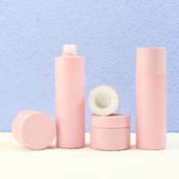 Ensemble de flacons cosmétiques mats roses de 100 ml, 50 ml et 30 ml, emballage pour flacons pompe à mousse pour le visage, flacons pulvérisateurs