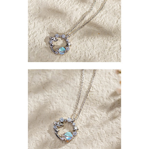 Blue Planet Necklace With Star Pendant Zinc Alloy Clavicle Chain For Women Gift Jewelry - Product Image 3