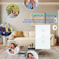 Fabrieks prijs 1/2/3/4-voudige slimme Tuya Zigbee of Wifi gehard glas 10A lichtschakelaar voor thuis systeem nieuw design wandschakelaar draadloos