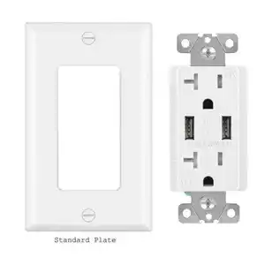 Patented white FTR20-3600 125v outlet with outdoor usb socket receptacle with sophisticated technology