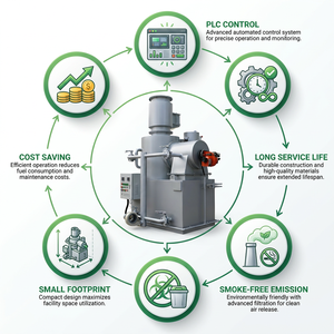 Two <strong>Chambers</strong> Clinical Waste Incinerator Odorless Medical Waste Disposal Incinerator Pet <strong>Cremation</strong> Furnace - Product Image 6