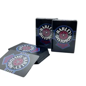 Siyah Poker kart özel baskı plastik oyun kartları PVC su geçirmez Poker