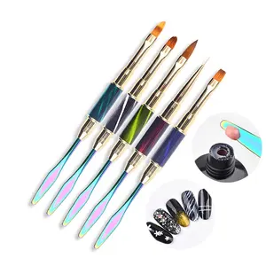 Multi-functions High Quality Coloring Hook Line Pen Double side Nail Art Painting Gel Polish Nail Brush