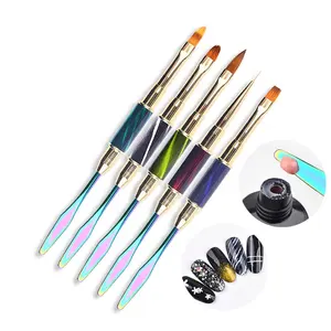 Đa Chức Năng Chất Lượng Cao Màu Móc Dòng Bút Double Side Nail Art Painting Gel Polish Nail Brush