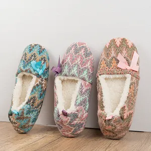 Commerce assurance nouvelle conception douce belle mignon ajustement en peluche dames ours ballet chaussures plates - Product Image 1