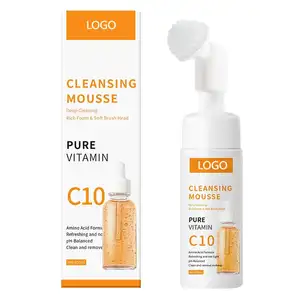 Cross-border sales face wash facial cleanser with brush applicator for facial cleanser foaming facial cleanser