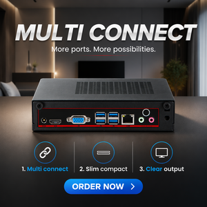 Mini PC de Escritorio Core I7 11850H |   Computadora Compacta K7 con 16GB de RAM, 256GB de SSD, Pantalla Dual 4K, HD+VGA para Hogar, Educación y Negocios - Product Image 5