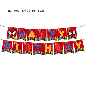 Vasos de papel de decoración de fiesta de <span class=keywords><strong>cumpleaños</strong></span> con tema de <span class=keywords><strong>Marvel</strong></span> Red Spider Man, toallas de papel, platos de papel, otros artículos decorativos - Product Image 6