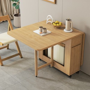 Mesa de Comedor Plegable de Madera Maciza, Mesa de Comedor Multifuncional Móvil con Combinación de Sillas, Mesa de Comedor de Madera Maciza, <span class=keywords><strong>Mesas</strong></span> - Product Image 3