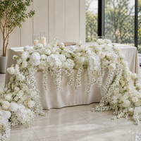 Composition florale artificielle blanche de 1,8 m en cascade pour chemin de table de mariage, décoration de scène, d'hôtel et d'événements