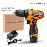 Ensemble de perceuse électrique sans fil 12V 16.8V 21V, perceuse à 2 vitesses avec accessoires, outils électriques portables pour projets de bricolage à domicile