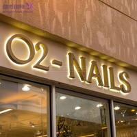 Señalización de tienda al aire libre, letras de canal Led, letrero con logotipo de Metal acrílico 3D, señalización de iluminación publicitaria iluminada electrónica retroiluminada