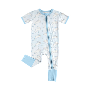 Précommandez la combinaison à manches courtes et fermeture éclair avec imprimé lapin de Pâques pour bébé Yawoo - Product Image 4