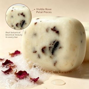 Savon artisanal en pétales de rose naturels en gros, <span class=keywords><strong>d</strong></span>émaquillant et nettoyant visage pour peaux sèches, normales et mixtes - Product Image 4