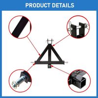 Récepteur d'attelage 3 points robuste Attelage rapide pour tracteurs de catégorie 1 Adaptateur de barre d'attelage de remorquage de 2 pouces pour remorques remorque agricole