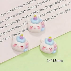 Breloques pour ongles et pinces à cheveux, motif Petit Cheval Blanc Arc-en-ciel, en résine miniature, faites main, DIY, Noël - Product Image 5