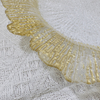 Assiettes de présentation dorées transparentes en plastique de 13 pouces pour décoration de mariage – Vente en gros