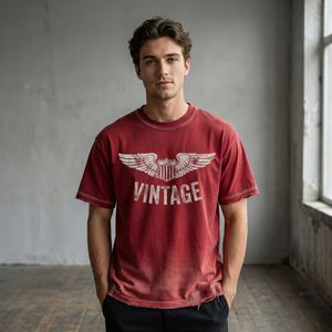 Nouveau T-shirt Streetwear Oversize Délavé Style Vieilli pour Homme – Coton Lourd Décontracté 100% Coton à Prix Bas pour l'Été TKAN922D - Product Image 1