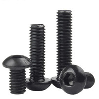 ISO7380 M2 M2.5 M3 M4 M5 M6 M8 vis à tête hexagonale ronde noire 10.9 grade vis à boulon Allen