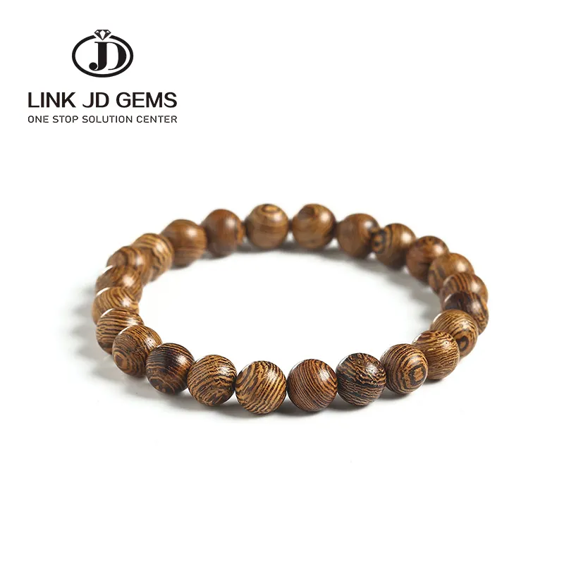 Manik-manik Doa JD Gelang Jimat Rosario Buddha Meditasi Mala 6/8/10Mm Gelang Kayu Bulat Beruntung Avenge untuk Wanita Pria