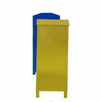 Contenedor de Reciclaje y Donación de Ropa Usada de Acero Galvanizado con Tapa Enrollable para Uso en Exteriores, Publicidad Comunitaria Ecológica