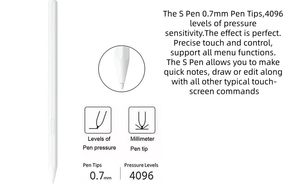 S Pen di Ricambio per <span class=keywords><strong>Galaxy</strong></span> <span class=keywords><strong>Tab</strong></span> S11/S11 Ultra <span class=keywords><strong>con</strong></span> Pennino da 0,7mm e Sensore di Pressione a 4096 Livelli - Product Image 4