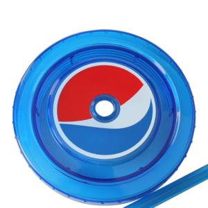 Gobelet isotherme en plastique promotionnel de 16 oz à double paroi de couleur bleue avec impression personnalisée - Product Image 5