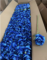 Fleur artificielle en tissu velours rouge pour la Saint-Valentin, les arrangements floraux de mariage, les fournitures pour mur de fleurs