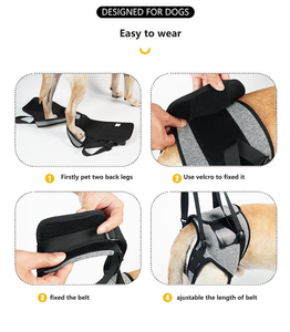 多機能シンプルポリエステル製犬用ハーネス、高齢犬の歩行補助、耐久性、回復、調節可能なペットサポートハーネス - Product Image 2