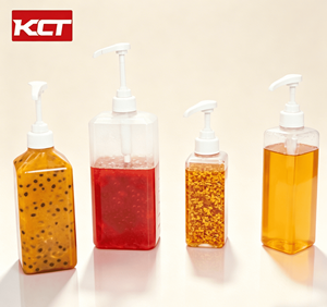 Garrafa Plástica Transparente Quadrada com Bomba para Xarope e Molho, Dispensador de Alimentos, Garrafa de Apertar para Geleia e Mel com Cabeça de Bomba para Restaurantes - Product Image 2